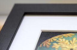 "Artery8 Wall Art Print Stained Glass Window Folk Art Abstract Artwork Framed 9X7 Inch in White - Size: W7"" x H9""" - thumbnail 3