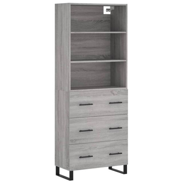 Berkfield Home Highboard Grey Sonoma 69.5x34x180 cm Engineered Wood - image 1
