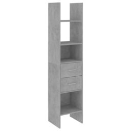 Berkfield Home Book Cabinet Concrete Grey 40x35x180 cm Engineered Wood - Size: 40 x 35 x 180 cm - thumbnail 2