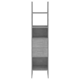 Berkfield Home Book Cabinet Concrete Grey 40x35x180 cm Engineered Wood - Size: 40 x 35 x 180 cm - thumbnail 4