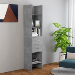 Berkfield Home Book Cabinet Concrete Grey 40x35x180 cm Engineered Wood - Size: 40 x 35 x 180 cm - thumbnail 1