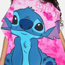 OHS Kids Stitch Beach Hooded Towel Poncho Absorbent Quick Dry in Pink - thumbnail 5