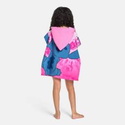 OHS Kids Stitch Beach Hooded Towel Poncho Absorbent Quick Dry in Pink - thumbnail 4