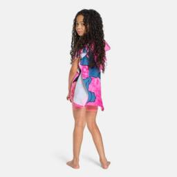 OHS Kids Stitch Beach Hooded Towel Poncho Absorbent Quick Dry in Pink - thumbnail 3