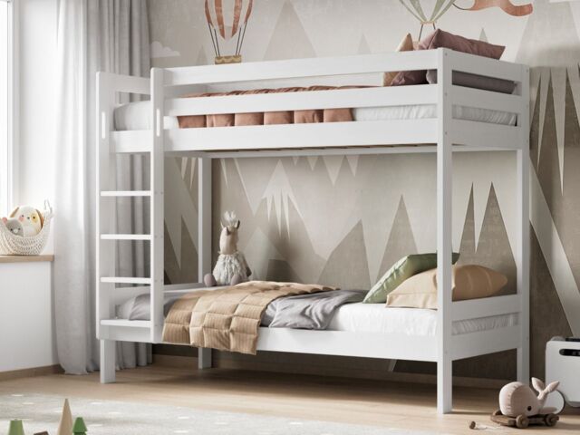 Noomi Nora Solid Wood Bunk Bed in White - Size: EU Single - image 1