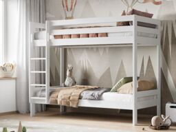 Noomi Nora Solid Wood Bunk Bed in White - Size: EU Single