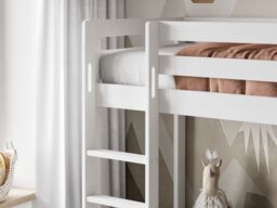 Noomi Nora Solid Wood Bunk Bed in White - Size: EU Single - thumbnail 2