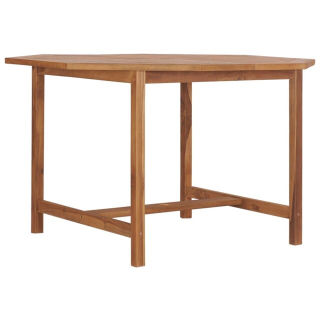 Berkfield Home Garden Dining Table 110x110x75 cm Solid Wood Teak in Brown - Size: 110 x 110 x 75 cm - image 1