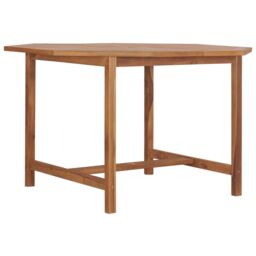 Berkfield Home Garden Dining Table 110x110x75 cm Solid Wood Teak in Brown - Size: 110 x 110 x 75 cm - thumbnail 1