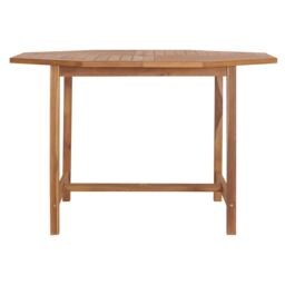 Berkfield Home Garden Dining Table 110x110x75 cm Solid Wood Teak in Brown - Size: 110 x 110 x 75 cm - thumbnail 2