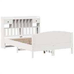 Berkfield Home Decorative Bookcase Bed without Mattress White 160x200cm Solid Wo - Size: 160x200 cm - thumbnail 1
