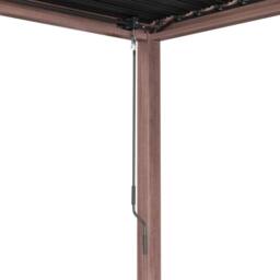 Monstershop Wood Effect Aluminium Pergola With LED Lights & 2 x Side Panels - 3m x in Brown - thumbnail 7