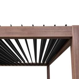 Monstershop Wood Effect Aluminium Pergola With LED Lights & 2 x Side Panels - 3m x in Brown - thumbnail 8
