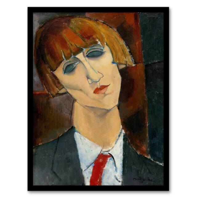 Artery8 Amedeo Modigliani Framed Wall Art Print Madame Kisling Portrait - Size: A4 - image 1