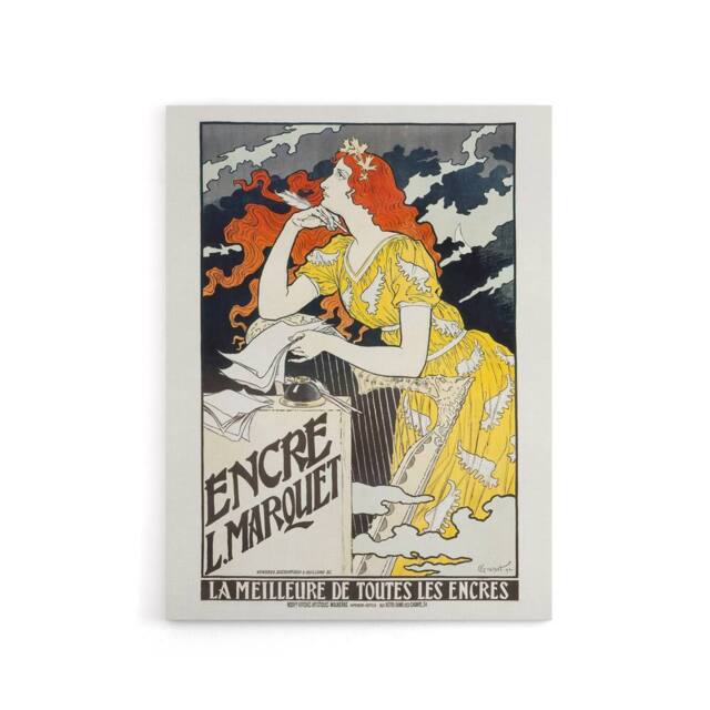 "Artery8 L Marquet Ink Art Nouveau Advert Grasset Canvas Wall Art Print in White - Size: W12"" x H16""" - image 1