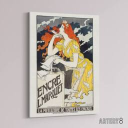 "Artery8 L Marquet Ink Art Nouveau Advert Grasset Canvas Wall Art Print in White - Size: W12"" x H16""" - thumbnail 2