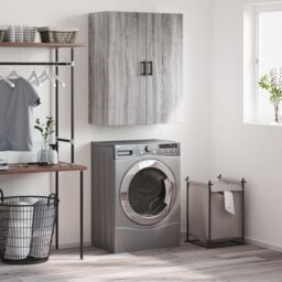Berkfield Home Wall Mounted Cabinet Grey Sonoma 69.5x34x90 cm - thumbnail 1