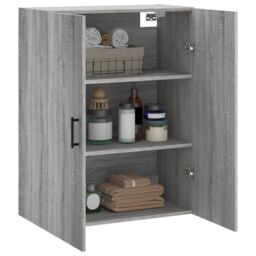 Berkfield Home Wall Mounted Cabinet Grey Sonoma 69.5x34x90 cm - thumbnail 5