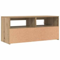 Berkfield Home TV Cabinet with LED Lights Artisan Oak 90x35x40 cm Engineered Wood - Size: 90 x 35 x 40 cm - thumbnail 9