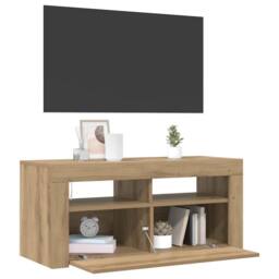 Berkfield Home TV Cabinet with LED Lights Artisan Oak 90x35x40 cm Engineered Wood - Size: 90 x 35 x 40 cm - thumbnail 5