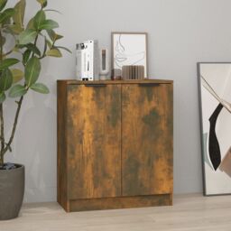 Berkfield Home Sideboard Smoked Oak 60x30x70 cm Engineered Wood in Brown - Size: 60 x 30 x 70 cm - thumbnail 1