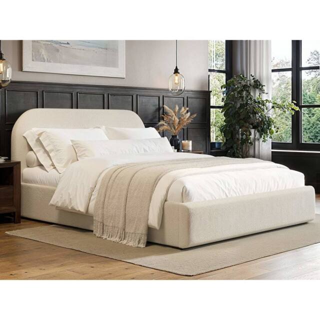 Flair Alba Ottoman Bed Cream Boucle - Size: King - image 1