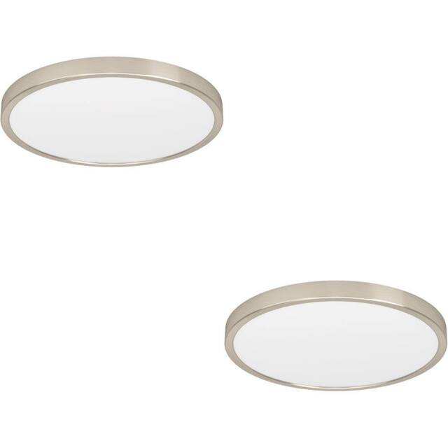 Loops 2 PACK Sleek Satin Nickel Round Ceiling Light for Stylish Indoor Space in Metallics - image 1