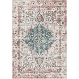 The Rug Shop UK Beige Abstract Bordered 7mm Thick Stain-Resistant Traditional Rug - Size: 160 cm x 230 cm - thumbnail 1