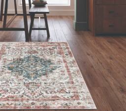 The Rug Shop UK Beige Abstract Bordered 7mm Thick Stain-Resistant Traditional Rug - Size: 160 cm x 230 cm - thumbnail 2