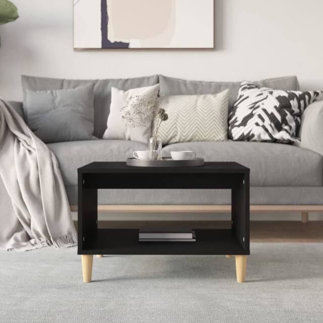 Berkfield Home Modern Coffee Table Black 60x50x40 cm Engineered Wood - Size: 60 x 50 x 40 cm - image 1