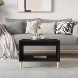 Berkfield Home Modern Coffee Table Black 60x50x40 cm Engineered Wood - Size: 60 x 50 x 40 cm - thumbnail 1