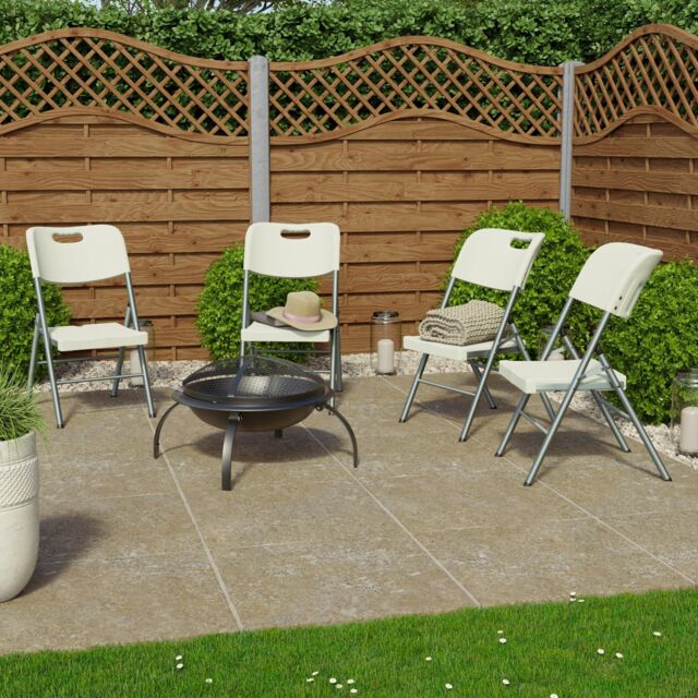 Home Discount Home Vida Portable Folding Chairs Indoor & Outdoor - Set of 4 in White - image 1