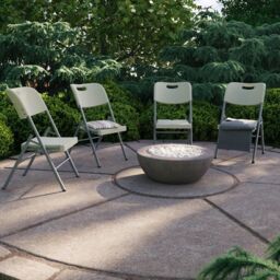 Home Discount Home Vida Portable Folding Chairs Indoor & Outdoor - Set of 4 in White - thumbnail 4