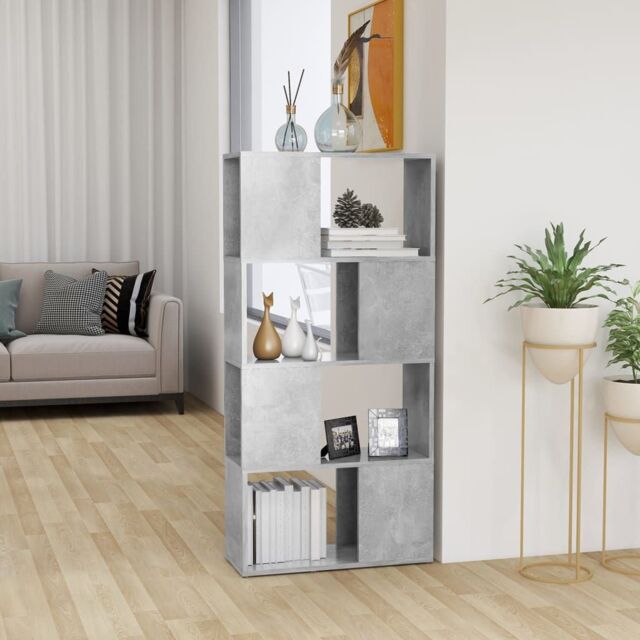 Berkfield Home Book Cabinet Room Divider Concrete Grey 60x24x124.5 cm - image 1