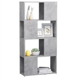 Berkfield Home Book Cabinet Room Divider Concrete Grey 60x24x124.5 cm - thumbnail 4