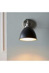 Netlighting Franklin Metal Wall Lamp Aged Pewter Plate Matt Black Paint in Grey - thumbnail 5