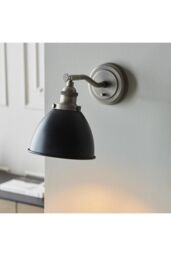 Netlighting Franklin Metal Wall Lamp Aged Pewter Plate Matt Black Paint in Grey - thumbnail 6