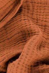 Yard Lark 100% Cotton Muslin Frayed Edge Throw in Burnt Orange - Size: 130 cm x 180 cm - thumbnail 4