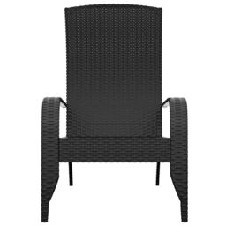 Berkfield Home Garden Adirondack Chair Black Poly Rattan - thumbnail 3