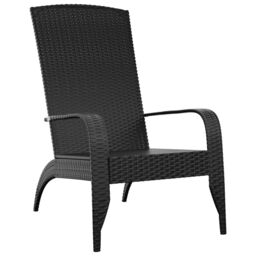 Berkfield Home Garden Adirondack Chair Black Poly Rattan - thumbnail 2
