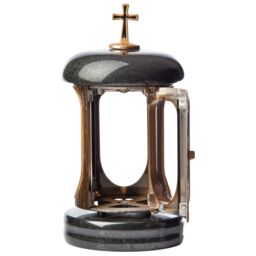 Novecrafto Large Granite Memorial Lantern Funeral Cemetery Grave Ornaments in Gold