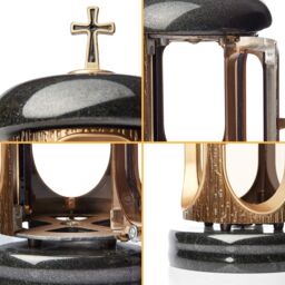 Novecrafto Large Granite Memorial Lantern Funeral Cemetery Grave Ornaments in Gold - thumbnail 9