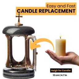 Novecrafto Large Granite Memorial Lantern Funeral Cemetery Grave Ornaments in Gold - thumbnail 8