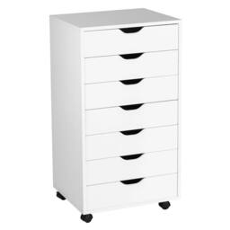 VOGREX Mobile Rolling Lateral File Cabinet in White