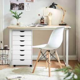 VOGREX Mobile Rolling Lateral File Cabinet in White - thumbnail 5