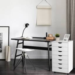 VOGREX Mobile Rolling Lateral File Cabinet in White - thumbnail 4
