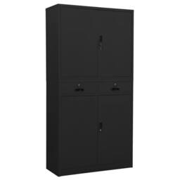 Berkfield Home Office Cabinet Anthracite 90x40x180 cm Steel in Black - Size: 90 x 40 x 180 cm - thumbnail 1