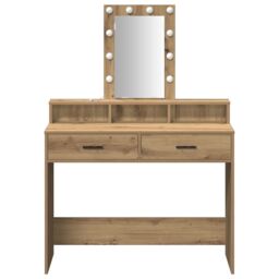 Berkfield Home Dressing Table with LED Lights¬†Artisan Oak 100x41x140 cm in Brown - Size: 100 x 41 x 140 cm - thumbnail 5