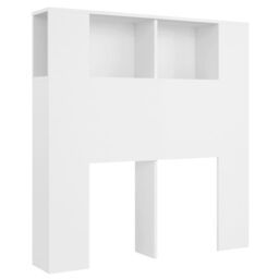 Berkfield Home Headboard Cabinet White 100x18.5x104.5 cm - thumbnail 2