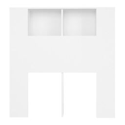 Berkfield Home Headboard Cabinet White 100x18.5x104.5 cm - thumbnail 4
